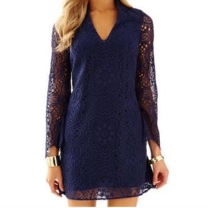 Lilly Pulitzer Blue Lace Felicity Long Sleeve Dress